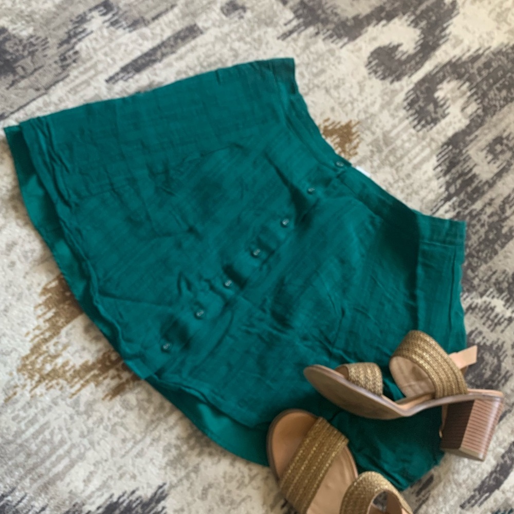 Emerald green mini skirt